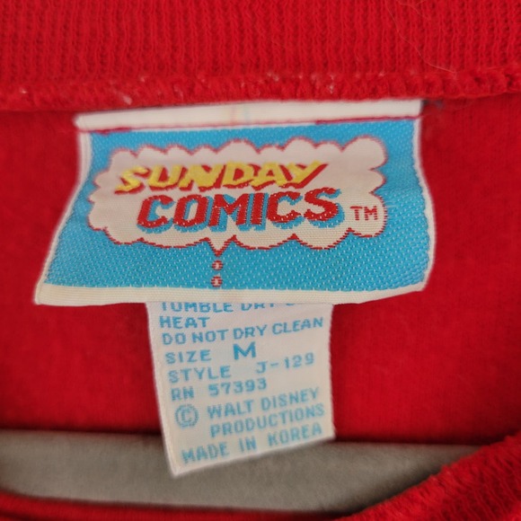 Vintage Sunday Comics Mickey and Minnie Sweatshirt Chenille Medium - Picture 5 of 6
